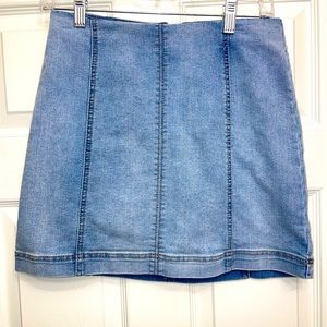 zip up jean skirt